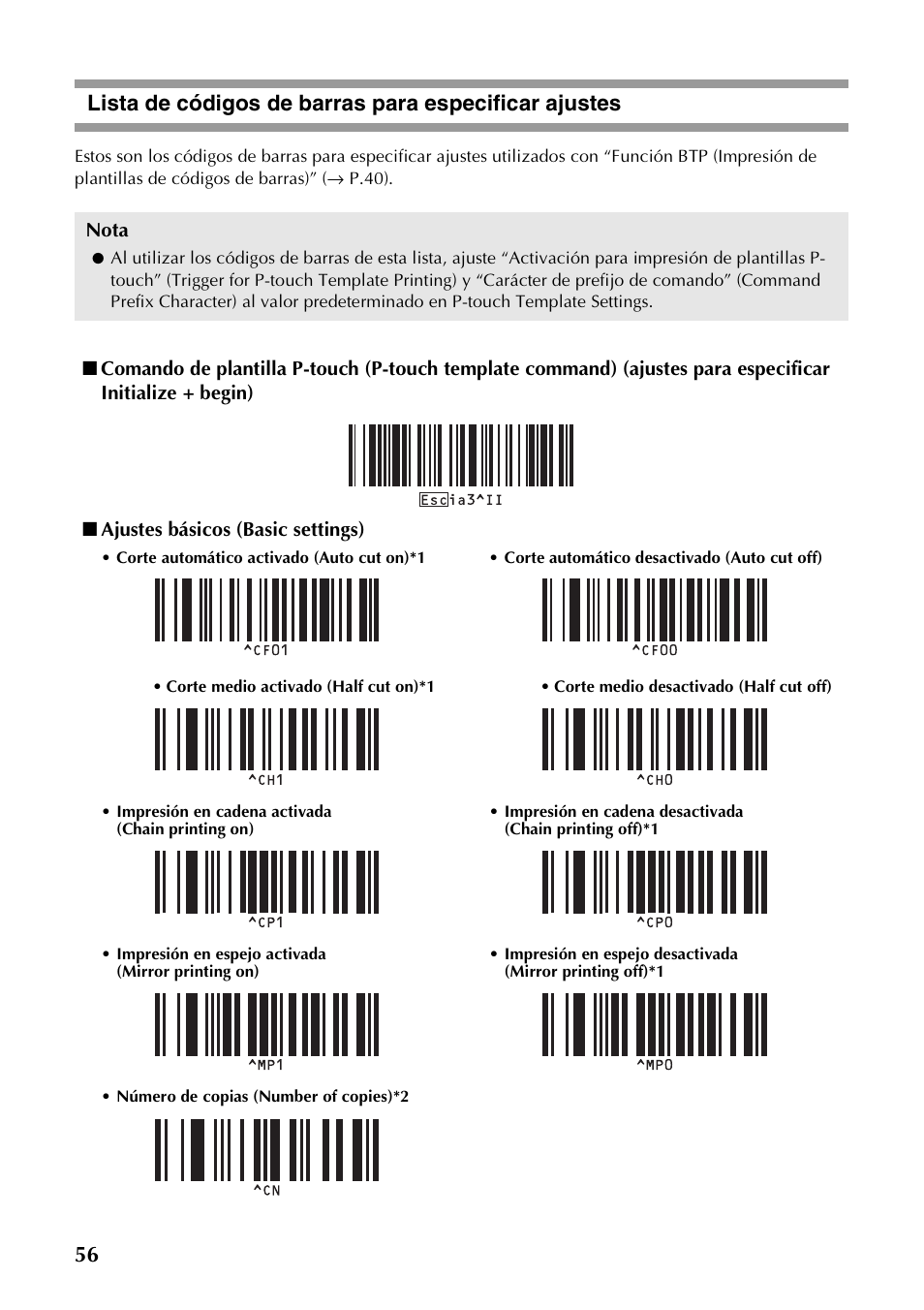 P.56) | Brother PT-9700PC User Manual | Page 113 / 118