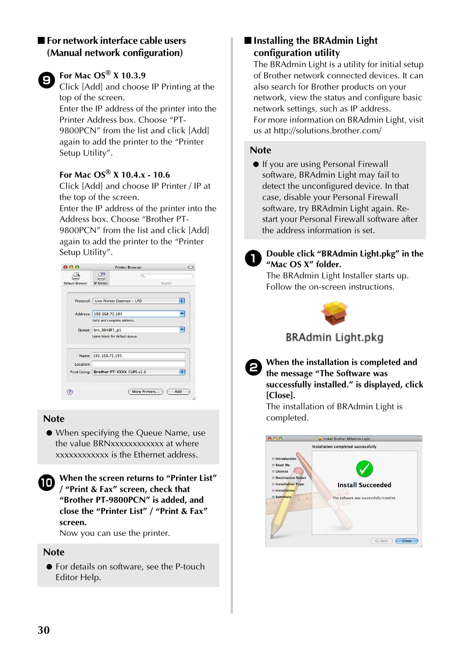 P.30) | Brother PT-9700PC User Manual | Page 31 / 118