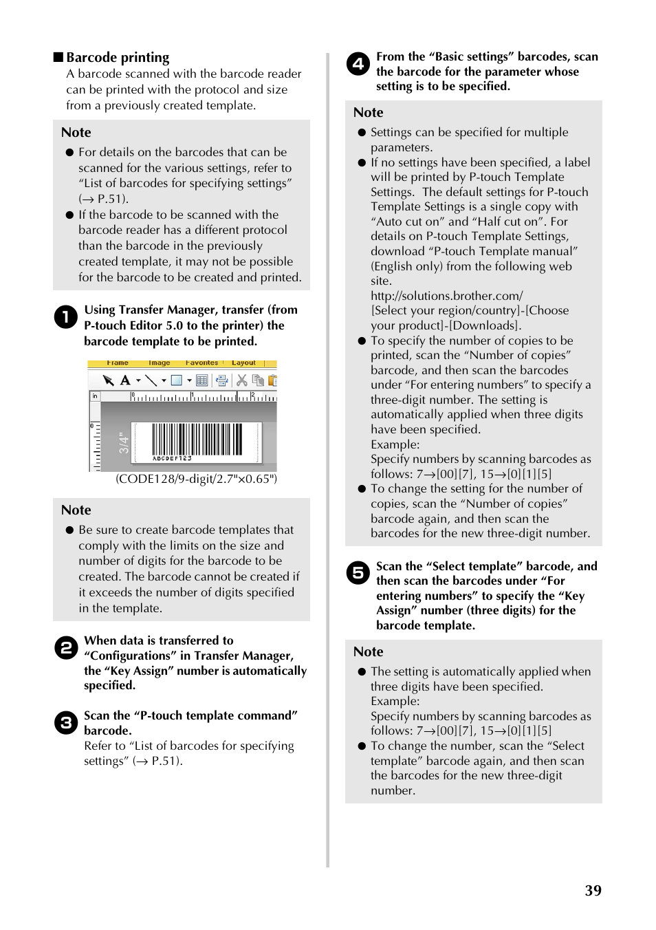 P.39) | Brother PT-9700PC User Manual | Page 40 / 118