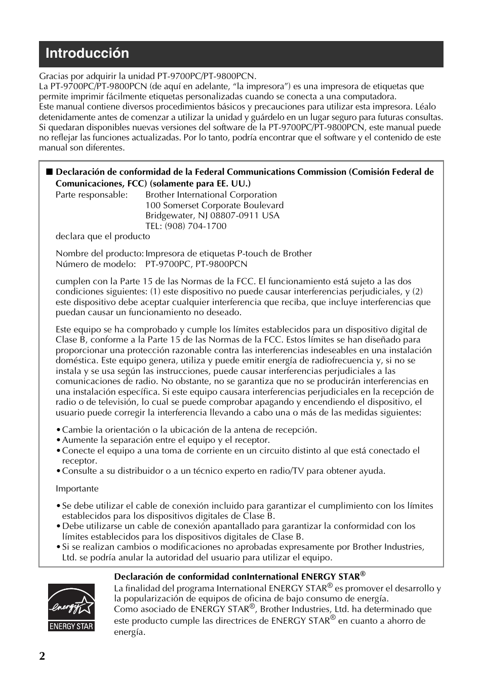 Introducción | Brother PT-9700PC User Manual | Page 59 / 118