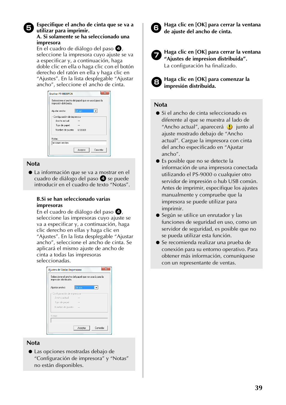 Nota | Brother PT-9700PC User Manual | Page 96 / 118