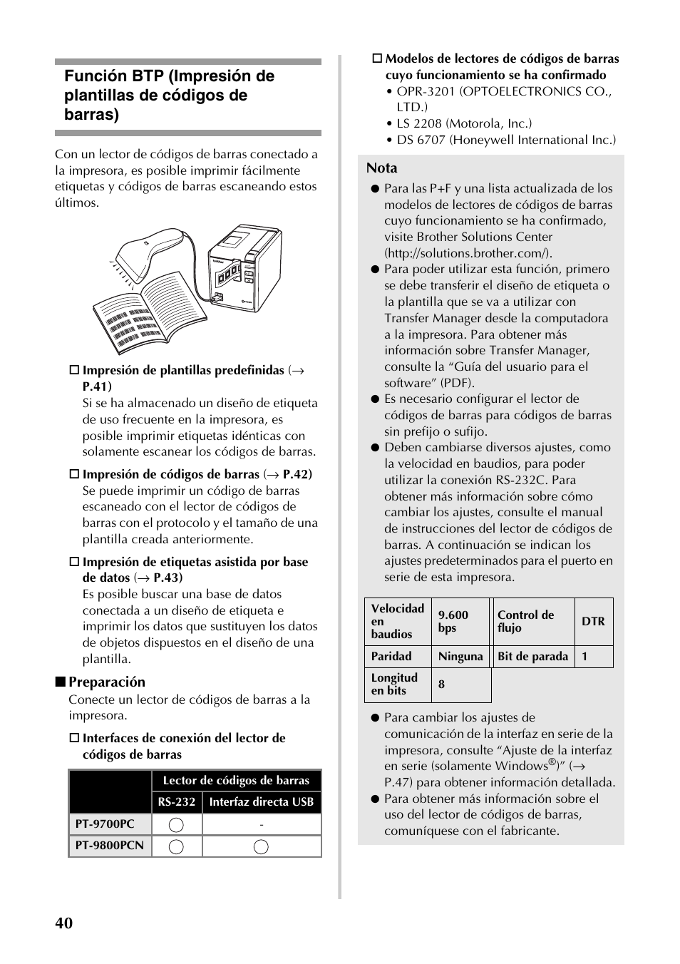 P.40) | Brother PT-9700PC User Manual | Page 97 / 118