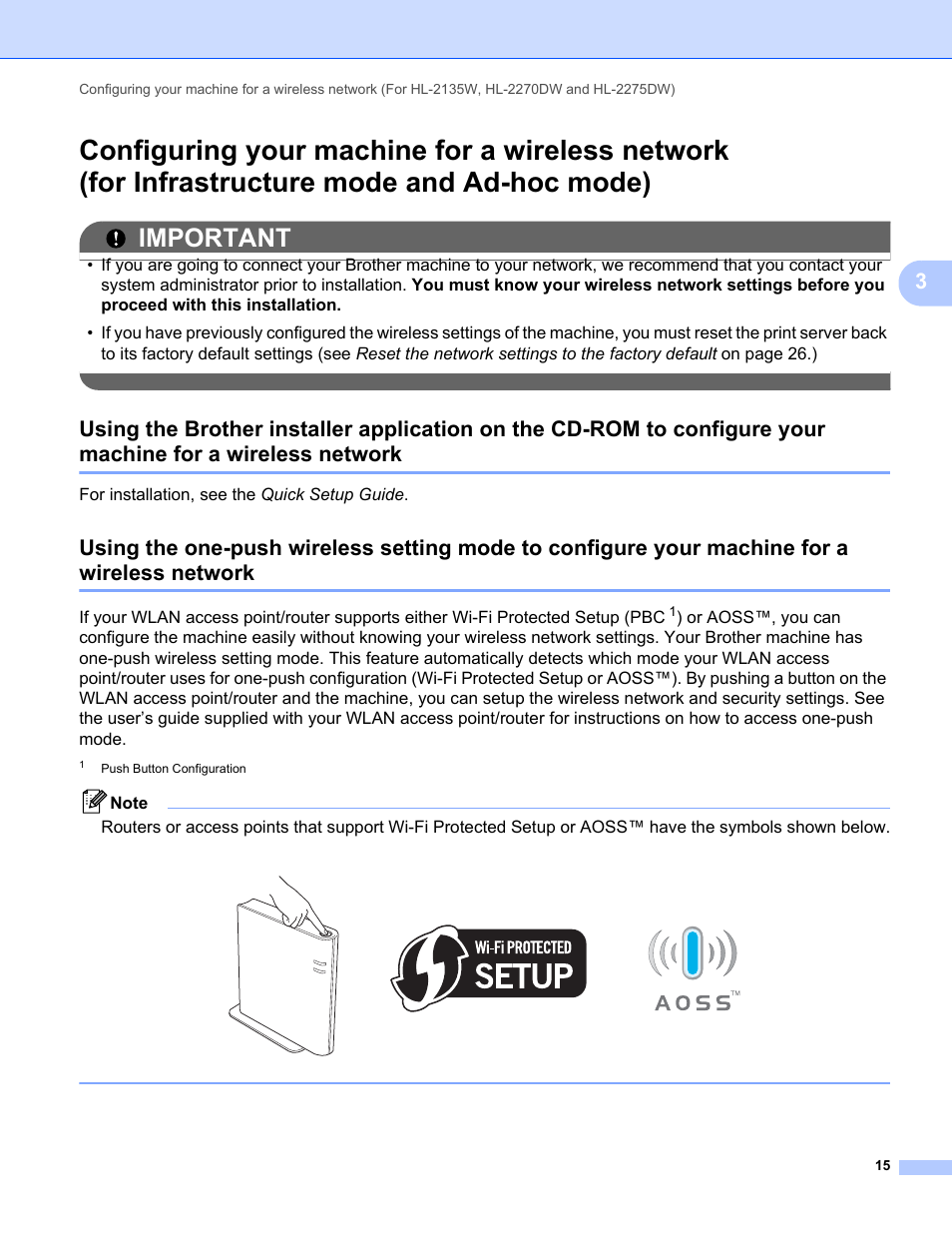 Network, Important | Brother HL 2270DW User Manual | Page 19 / 47