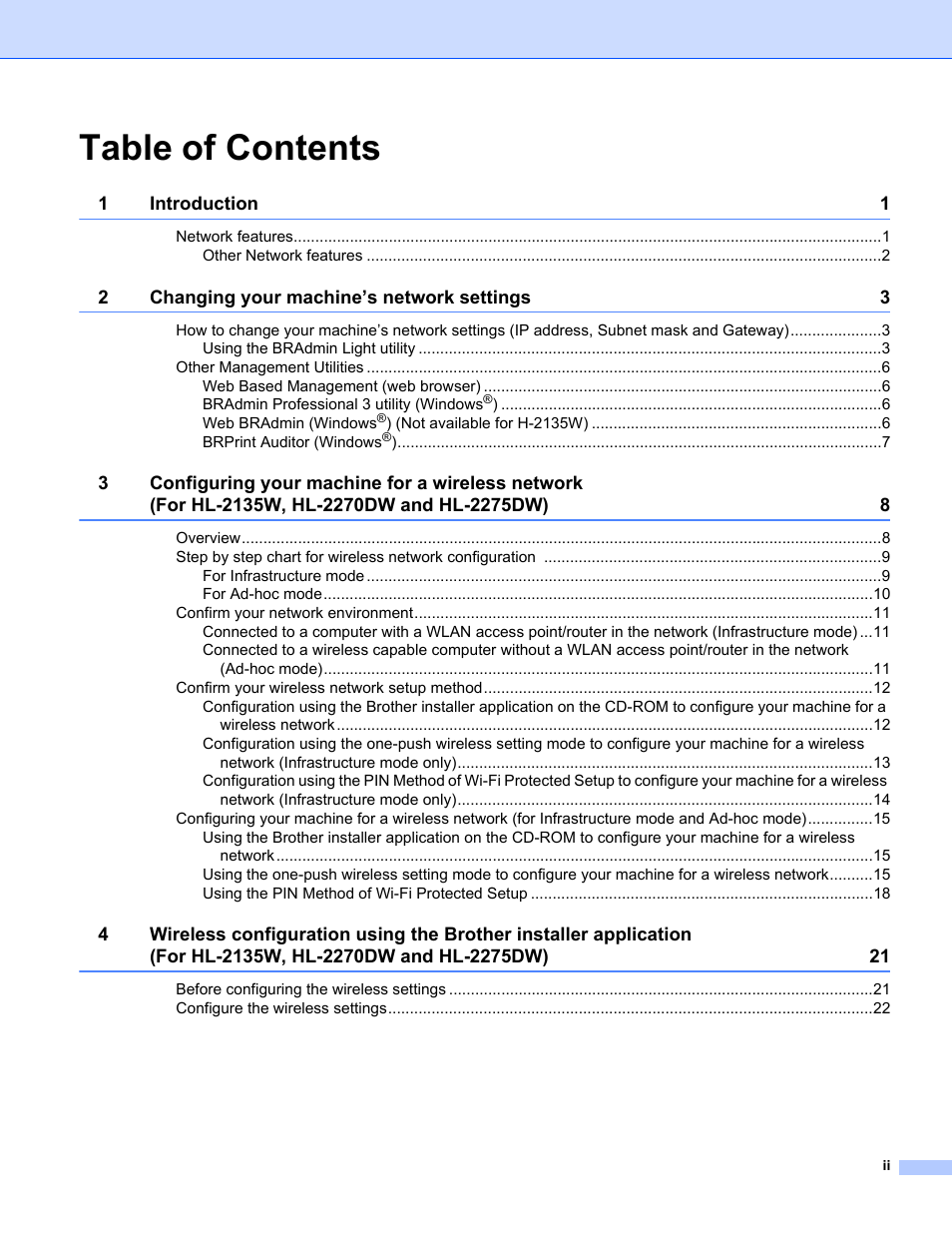 Brother HL 2270DW User Manual | Page 3 / 47