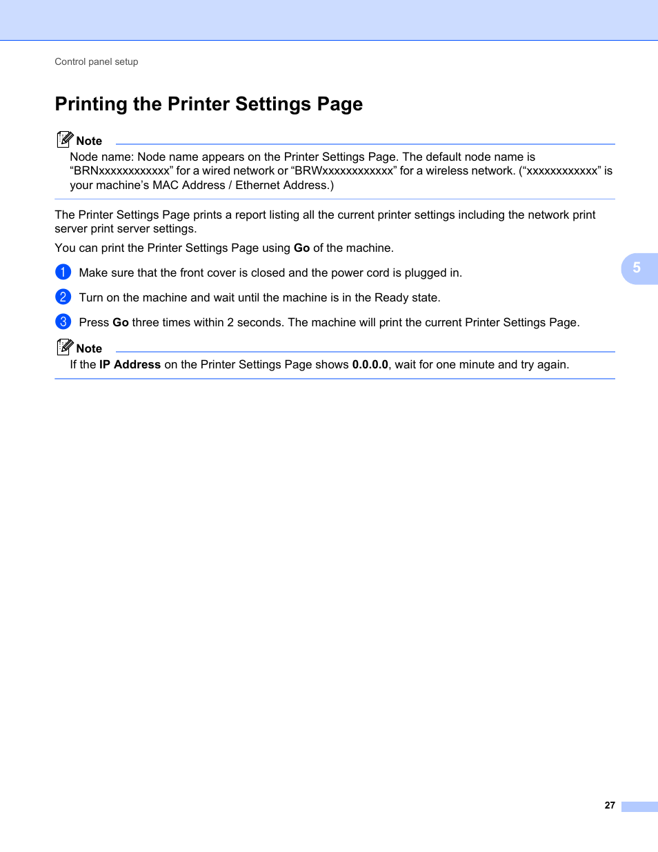 Printing the printer settings page | Brother HL 2270DW User Manual | Page 31 / 47