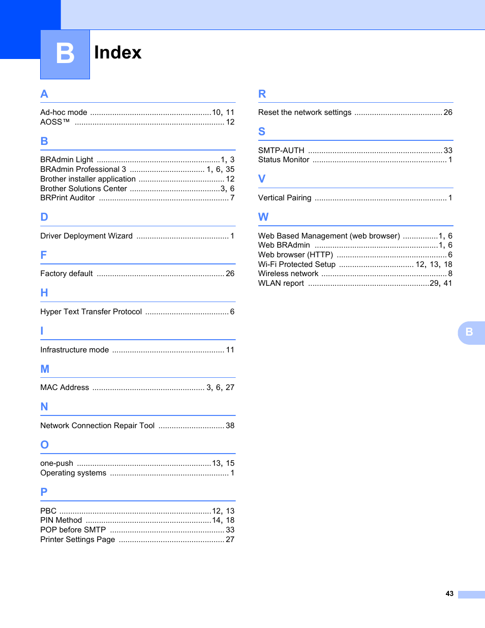 Index | Brother HL 2270DW User Manual | Page 47 / 47