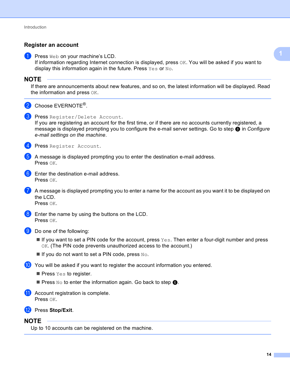 Register an account | Brother MFC-J835DW User Manual | Page 17 / 33