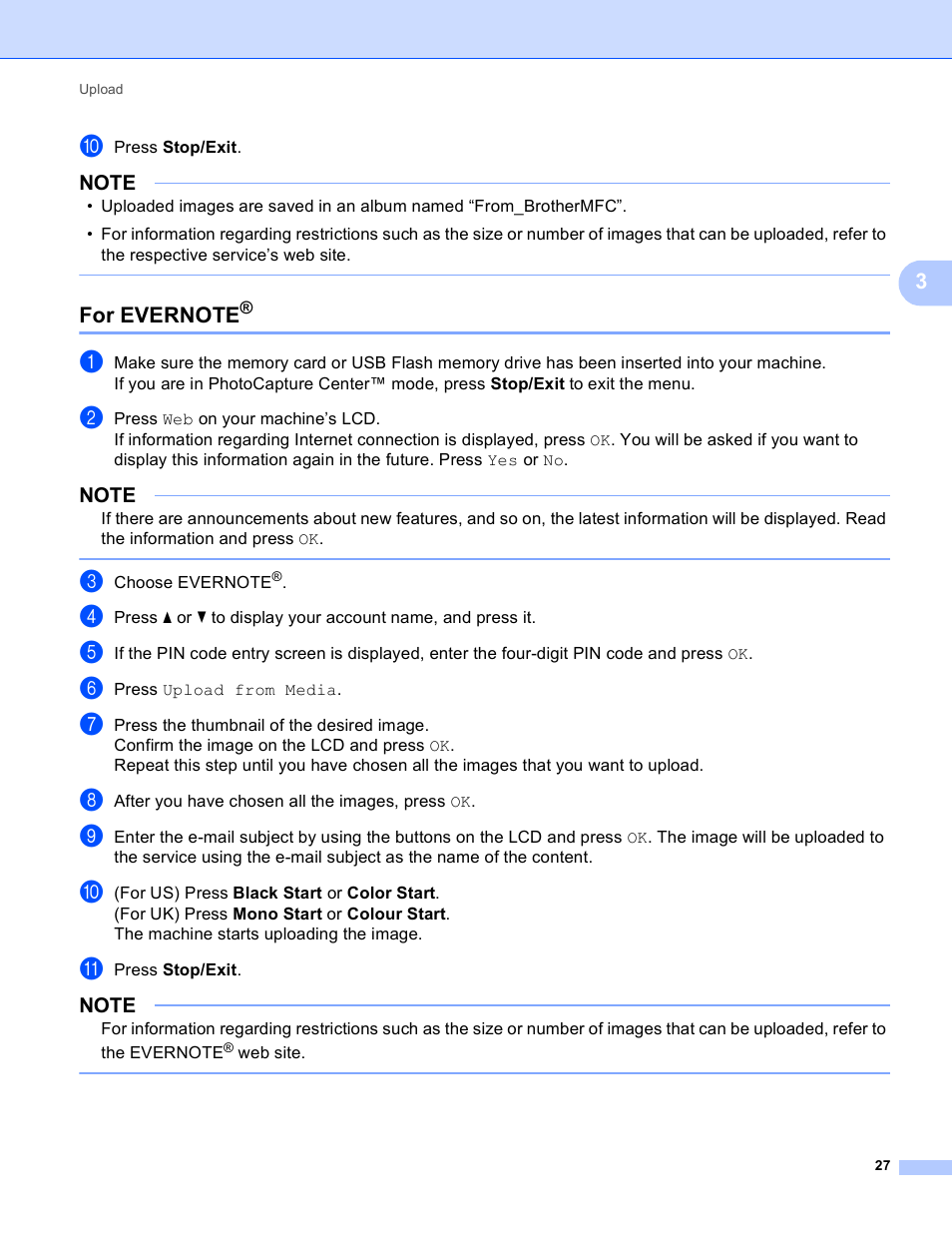 For evernote | Brother MFC-J835DW User Manual | Page 30 / 33