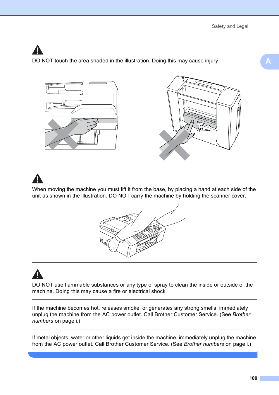 Safety and legal 109 | Brother MFC-465CN User Manual | Page 125 / 192