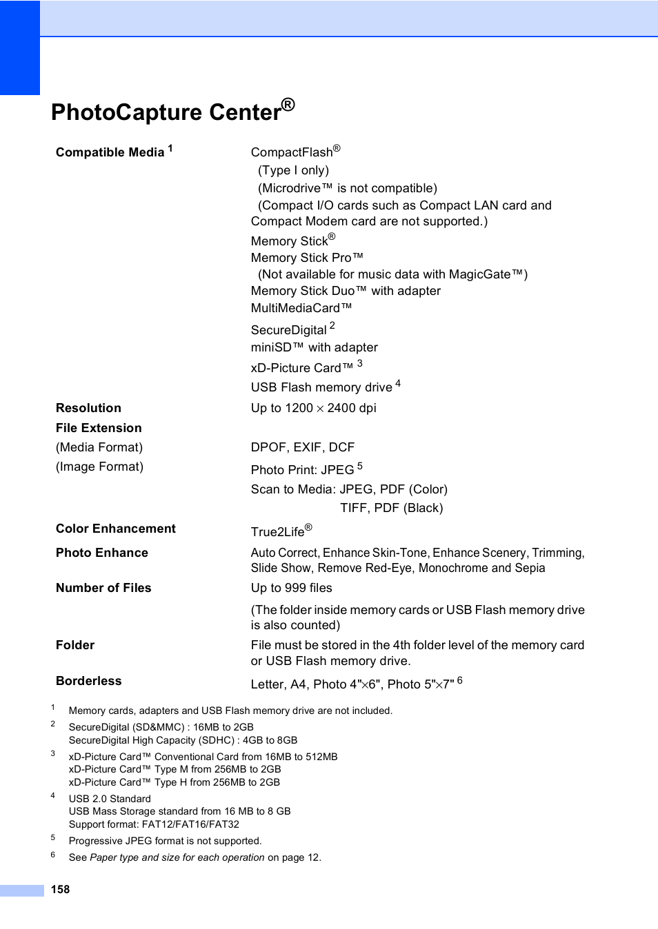 Photocapture center | Brother MFC-465CN User Manual | Page 174 / 192