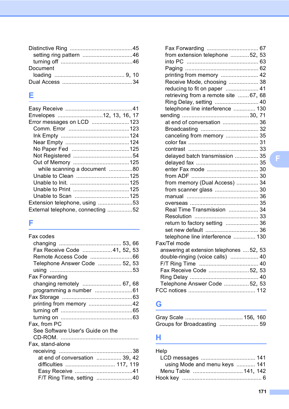 Brother MFC-465CN User Manual | Page 187 / 192