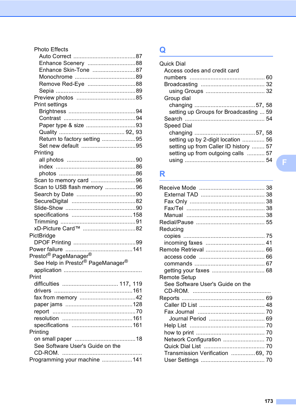 Brother MFC-465CN User Manual | Page 189 / 192