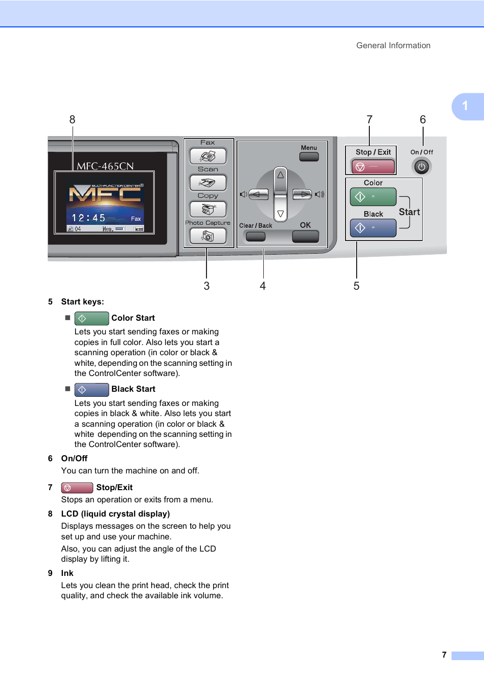 Brother MFC-465CN User Manual | Page 23 / 192