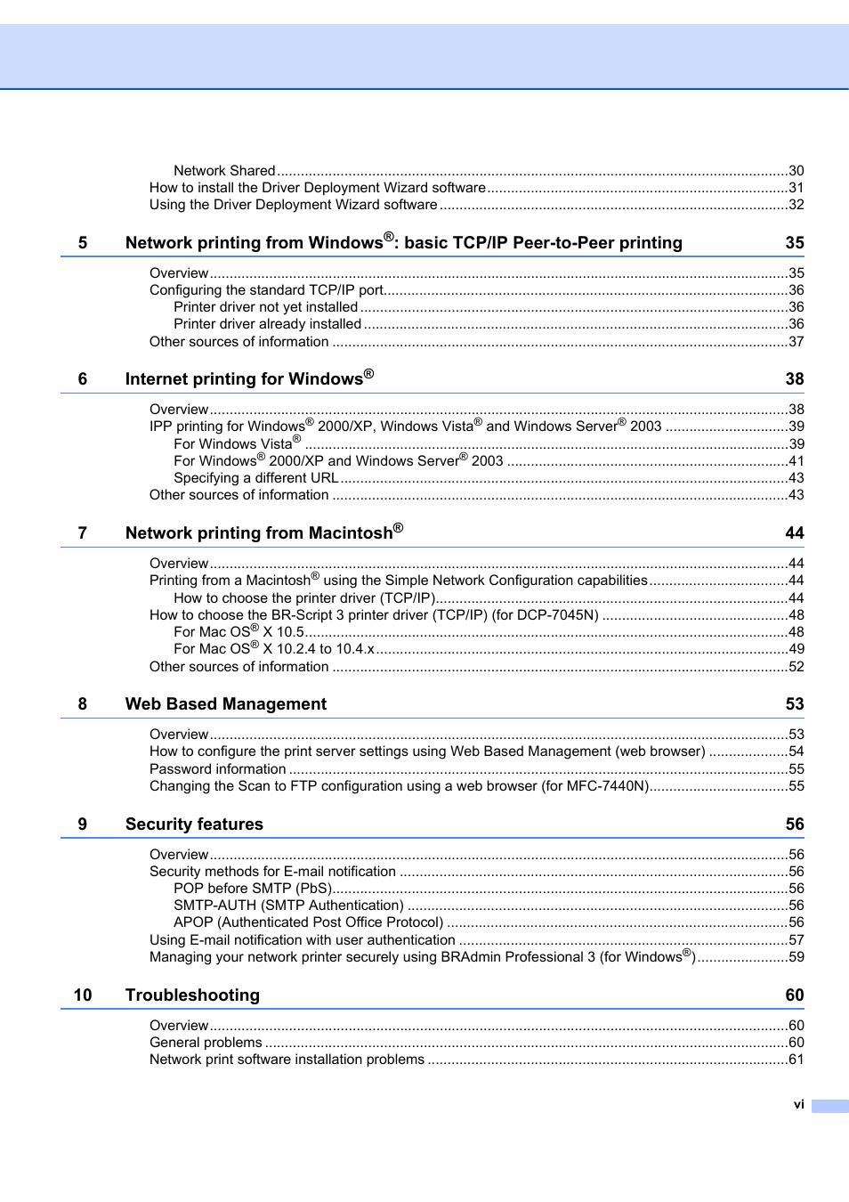 Brother MFC-7440N User Manual | Page 7 / 88