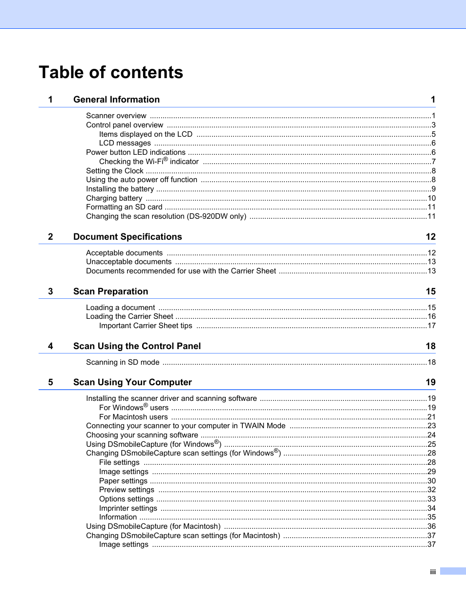 Brother DS-820W User Manual | Page 4 / 99