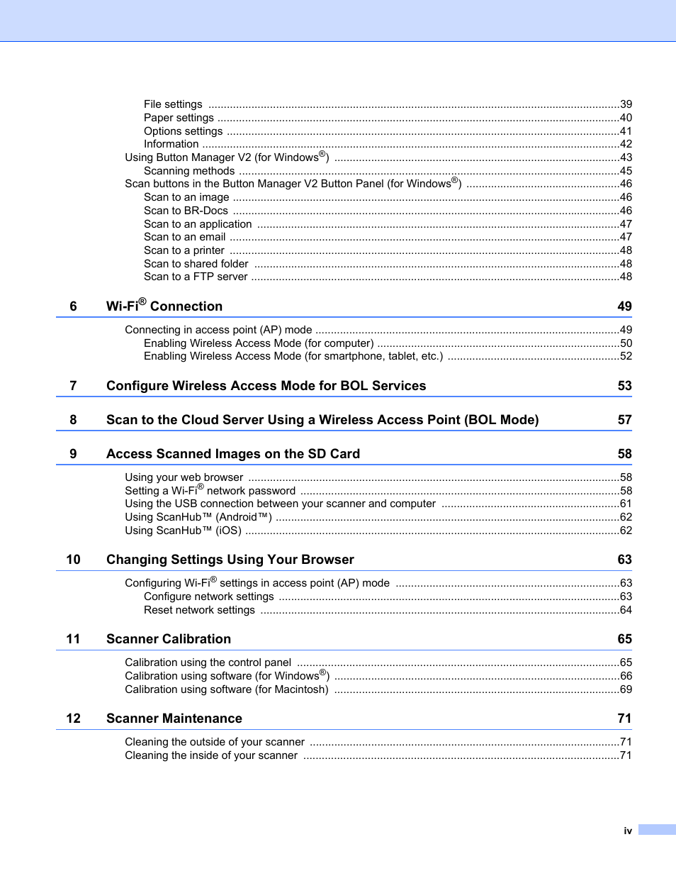 Brother DS-820W User Manual | Page 5 / 99