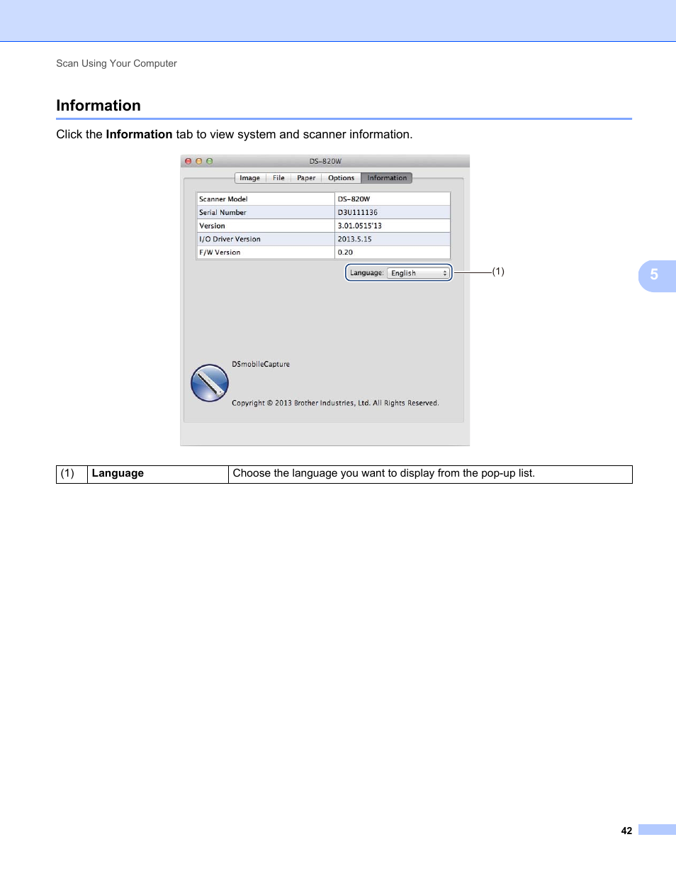 Information, 5information | Brother DS-820W User Manual | Page 50 / 99