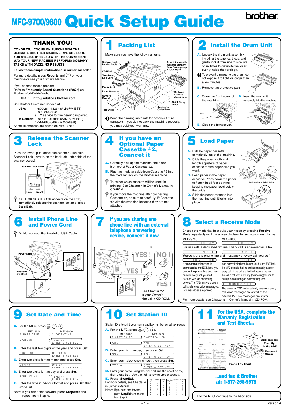 Brother MFC-9800 User Manual | 4 pages