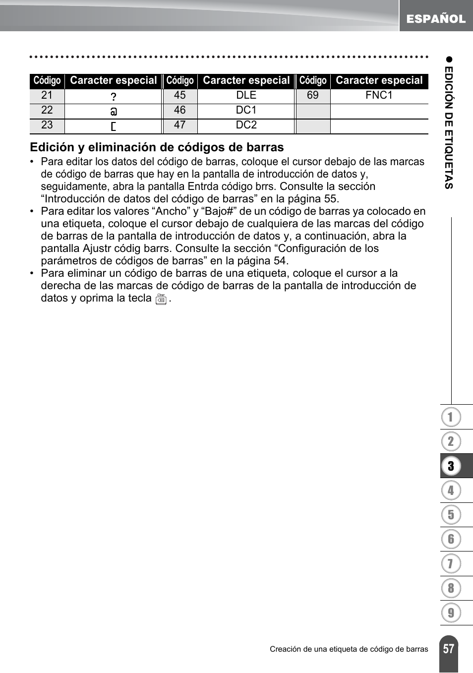 Edición y eliminación de códigos de barras | Brother PT-2700 User Manual | Page 153 / 180