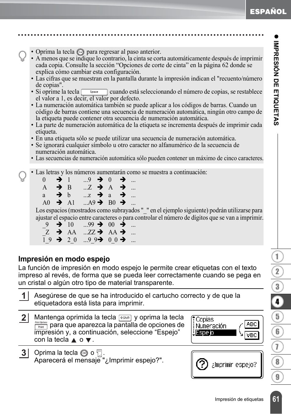 Impresión en modo espejo | Brother PT-2700 User Manual | Page 157 / 180