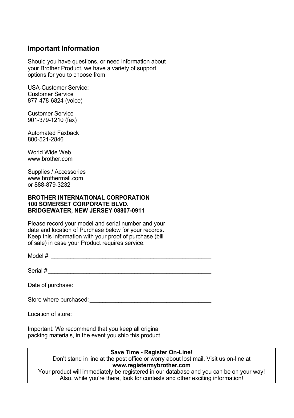 Important information | Brother PT-2700 User Manual | Page 6 / 180