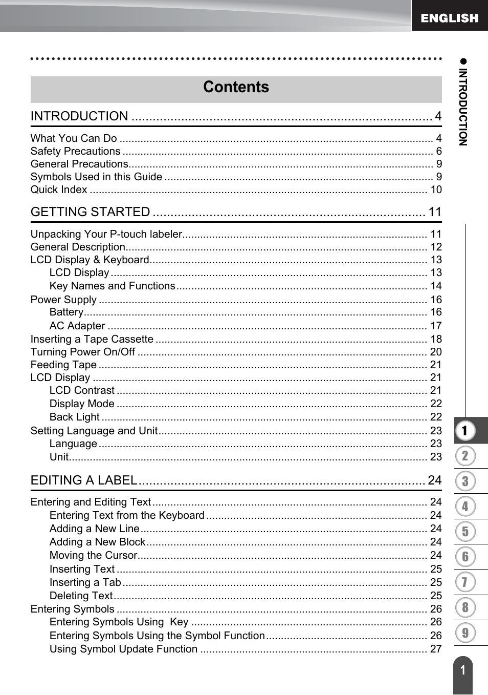 Brother PT-2700 User Manual | Page 7 / 180