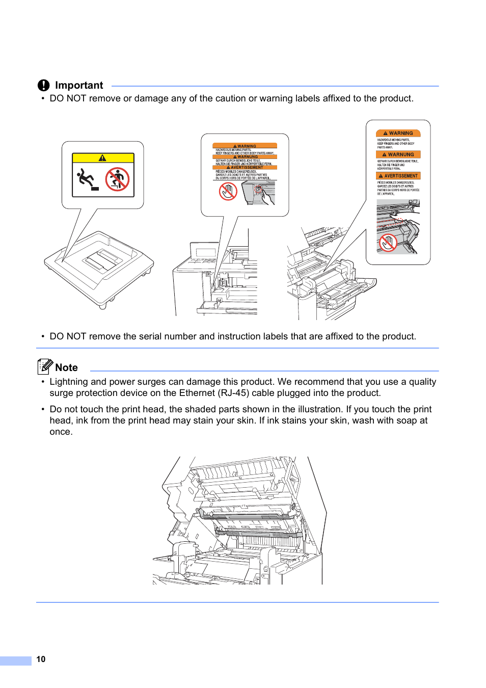 Important | Brother HL-S7000DN User Manual | Page 10 / 16