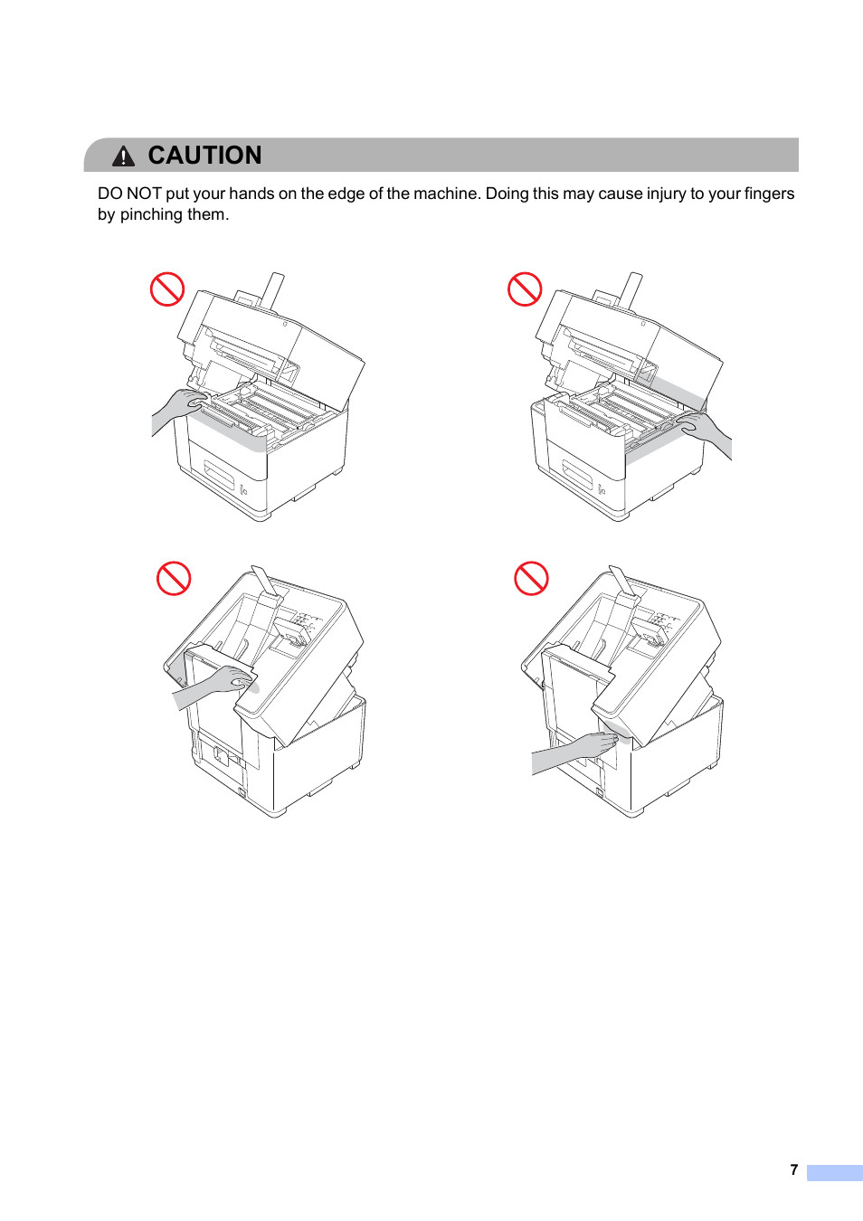 Caution | Brother HL-S7000DN User Manual | Page 7 / 16