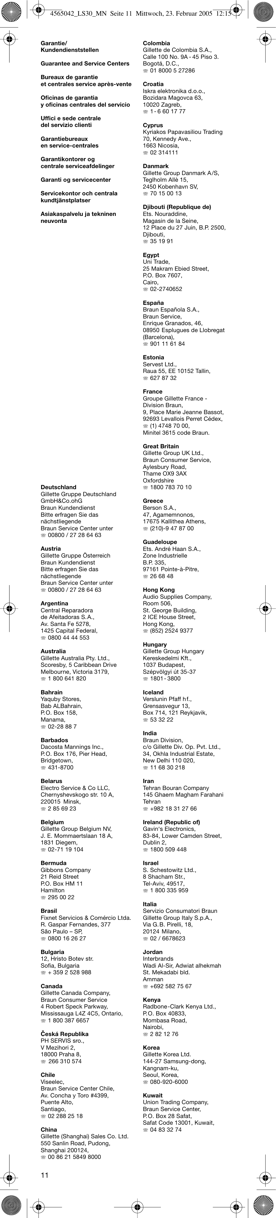 Braun LS30 quick style compact User Manual | Page 11 / 12