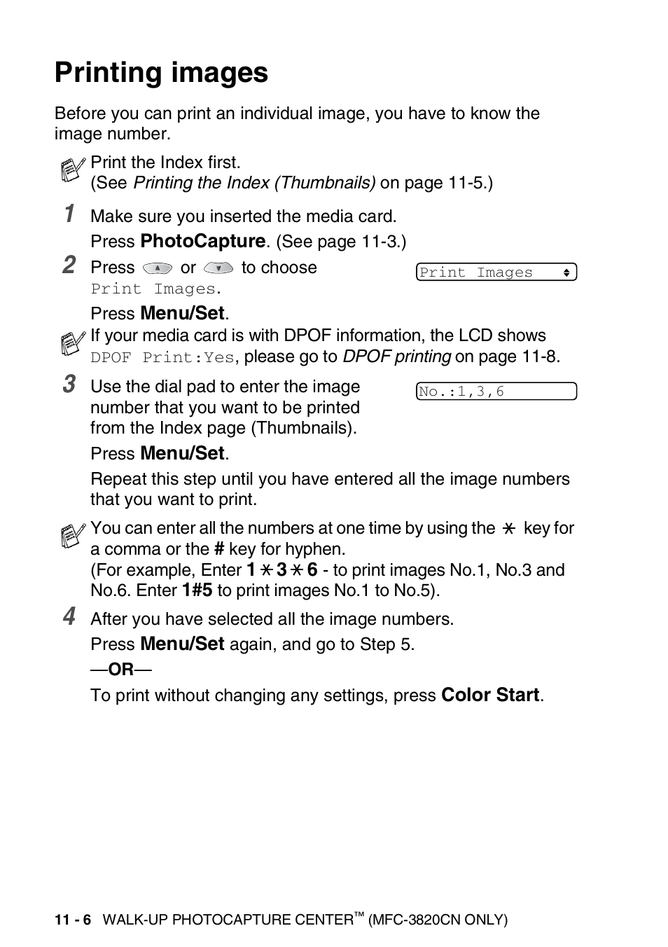 Printing images, Printing images -6 | Brother MFC-3820CN User Manual | Page 133 / 191