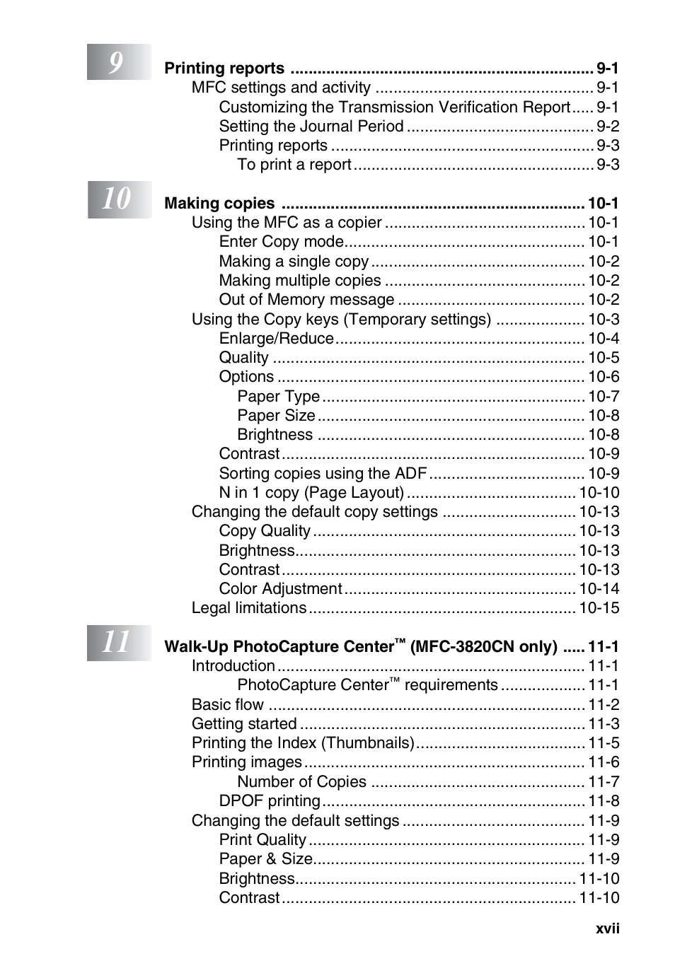 Brother MFC-3820CN User Manual | Page 19 / 191