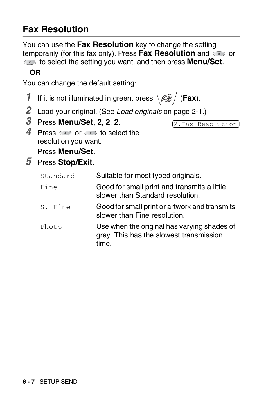 Fax resolution, Fax resolution -7 | Brother MFC-3820CN User Manual | Page 87 / 191