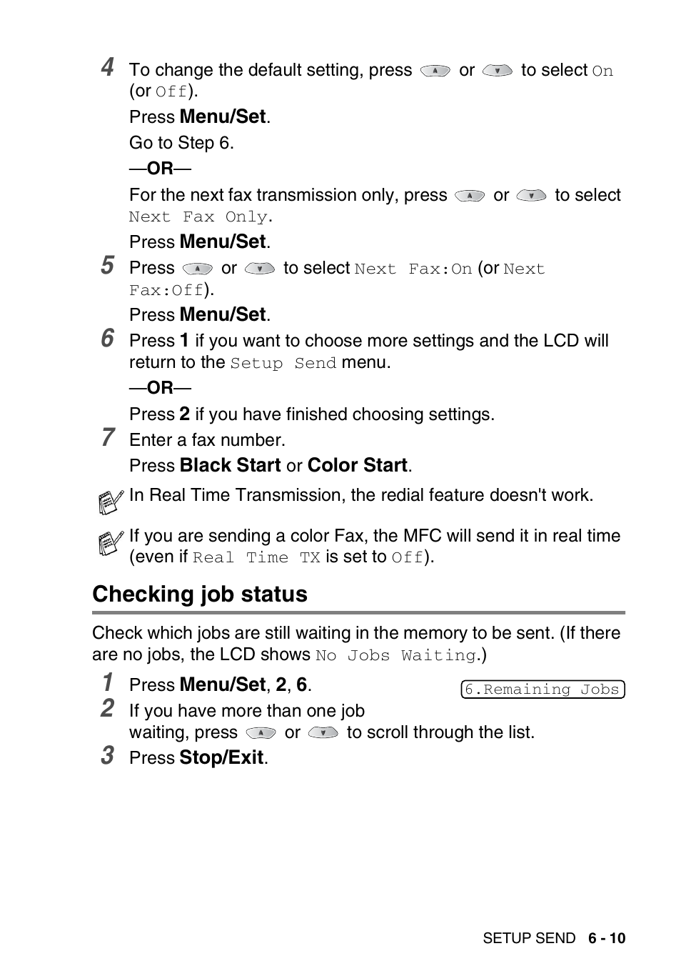 Checking job status, Checking job status -10 | Brother MFC-3820CN User Manual | Page 90 / 191