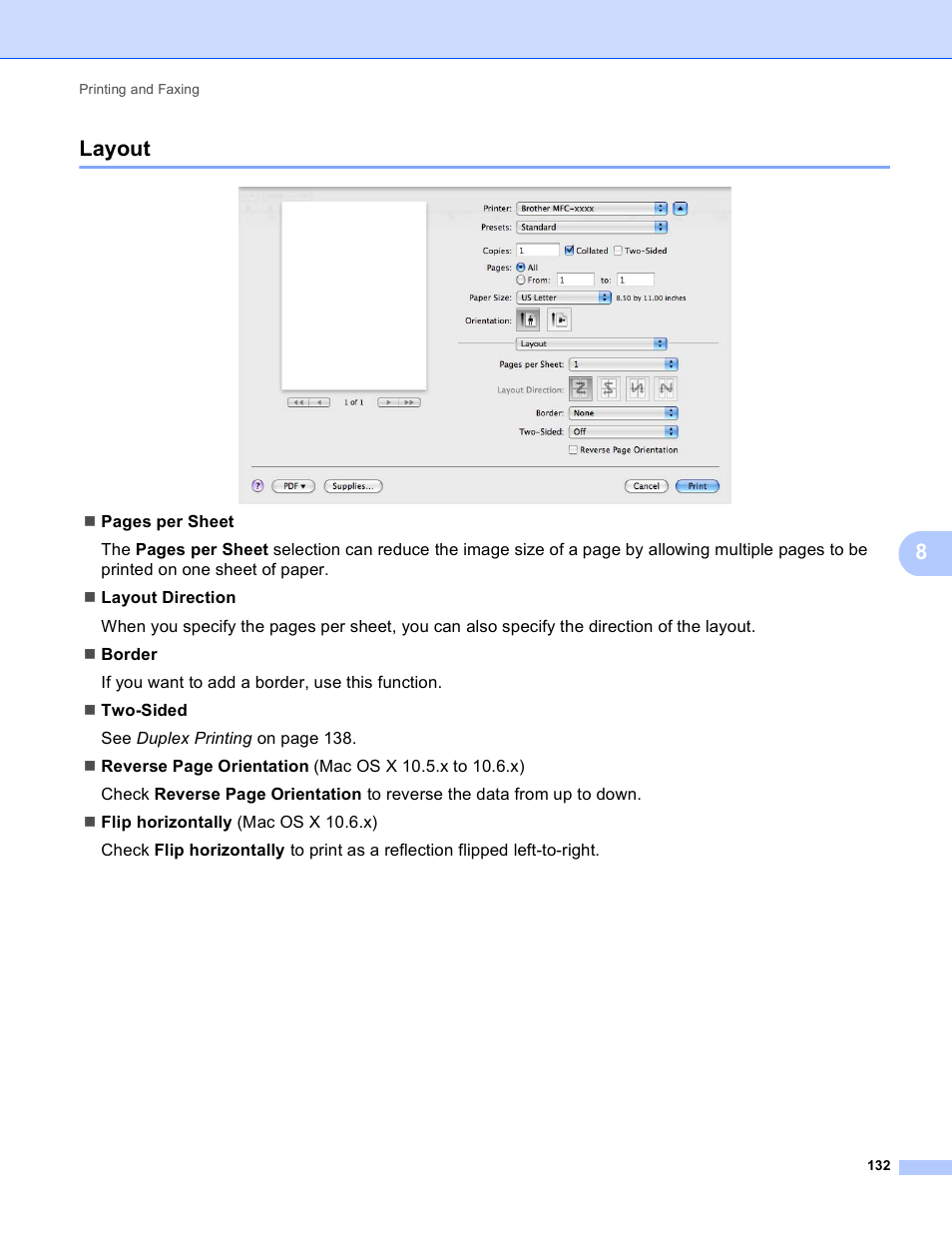 Layout, 8layout | Brother MFC 9970CDW User Manual | Page 139 / 259