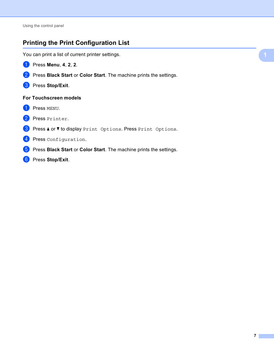 Printing the print configuration list | Brother MFC 9970CDW User Manual | Page 14 / 259