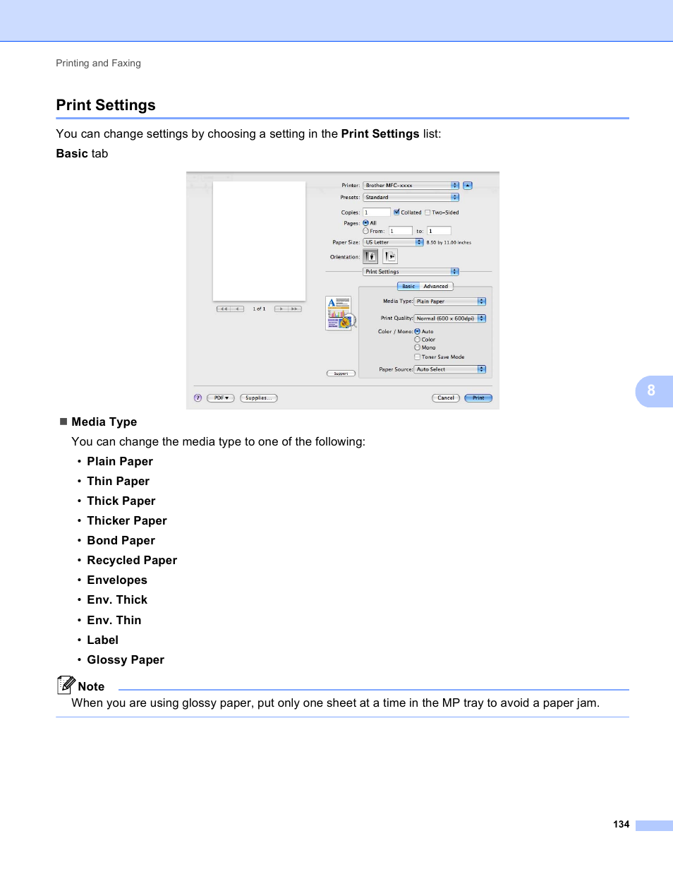 Print settings, 8print settings | Brother MFC 9970CDW User Manual | Page 141 / 259