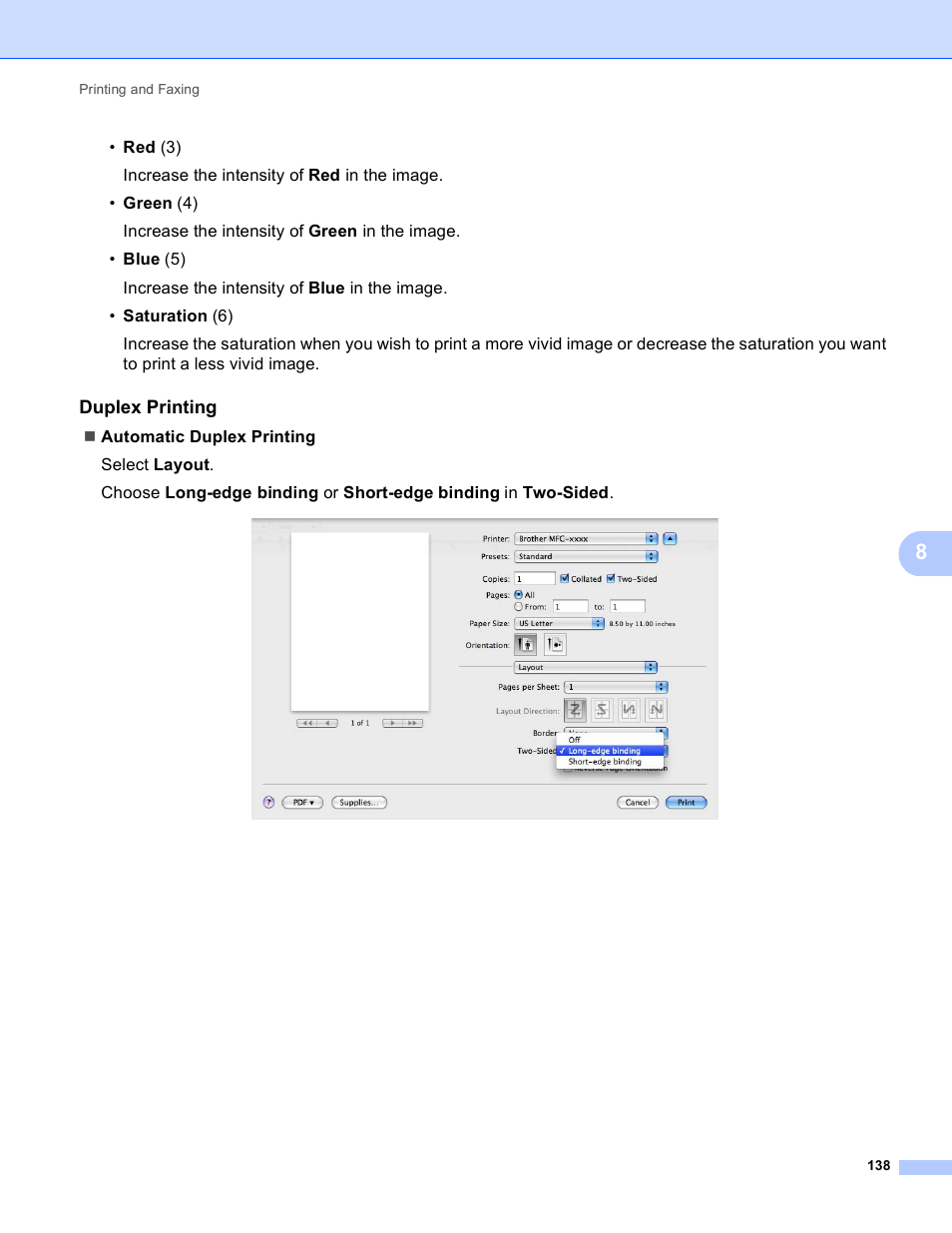 Duplex printing | Brother MFC 9970CDW User Manual | Page 145 / 259