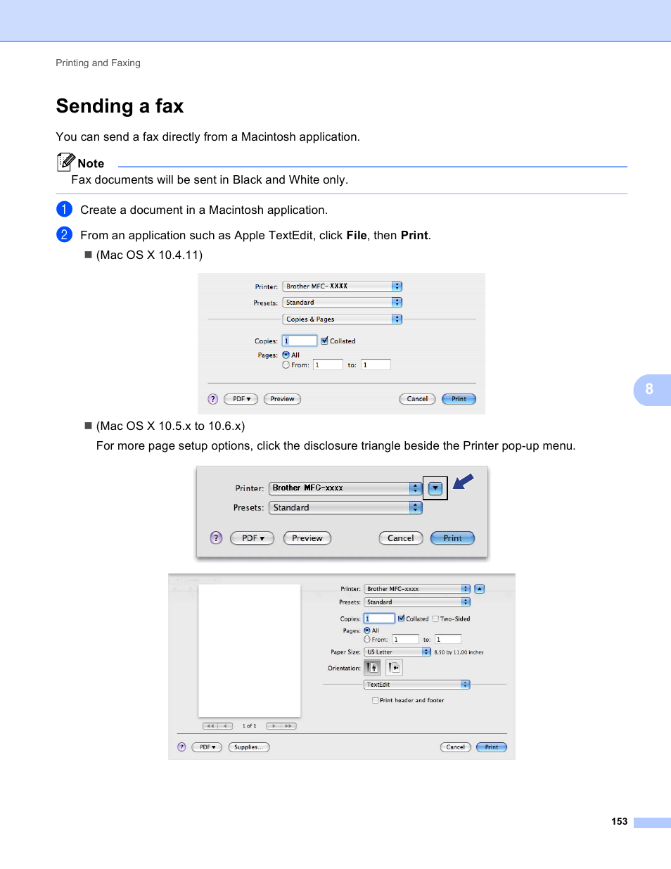 Sending a fax | Brother MFC 9970CDW User Manual | Page 160 / 259