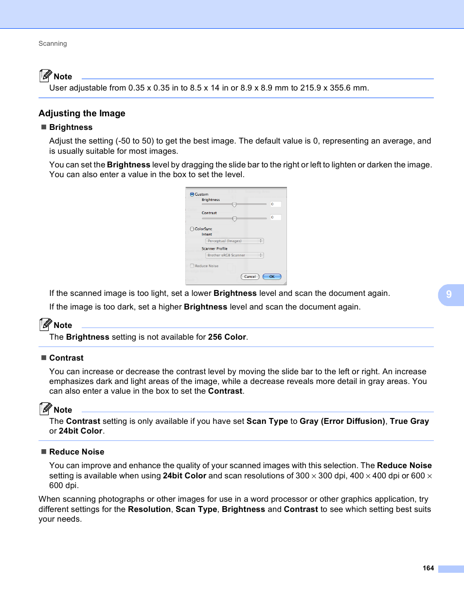 Adjusting the image | Brother MFC 9970CDW User Manual | Page 171 / 259