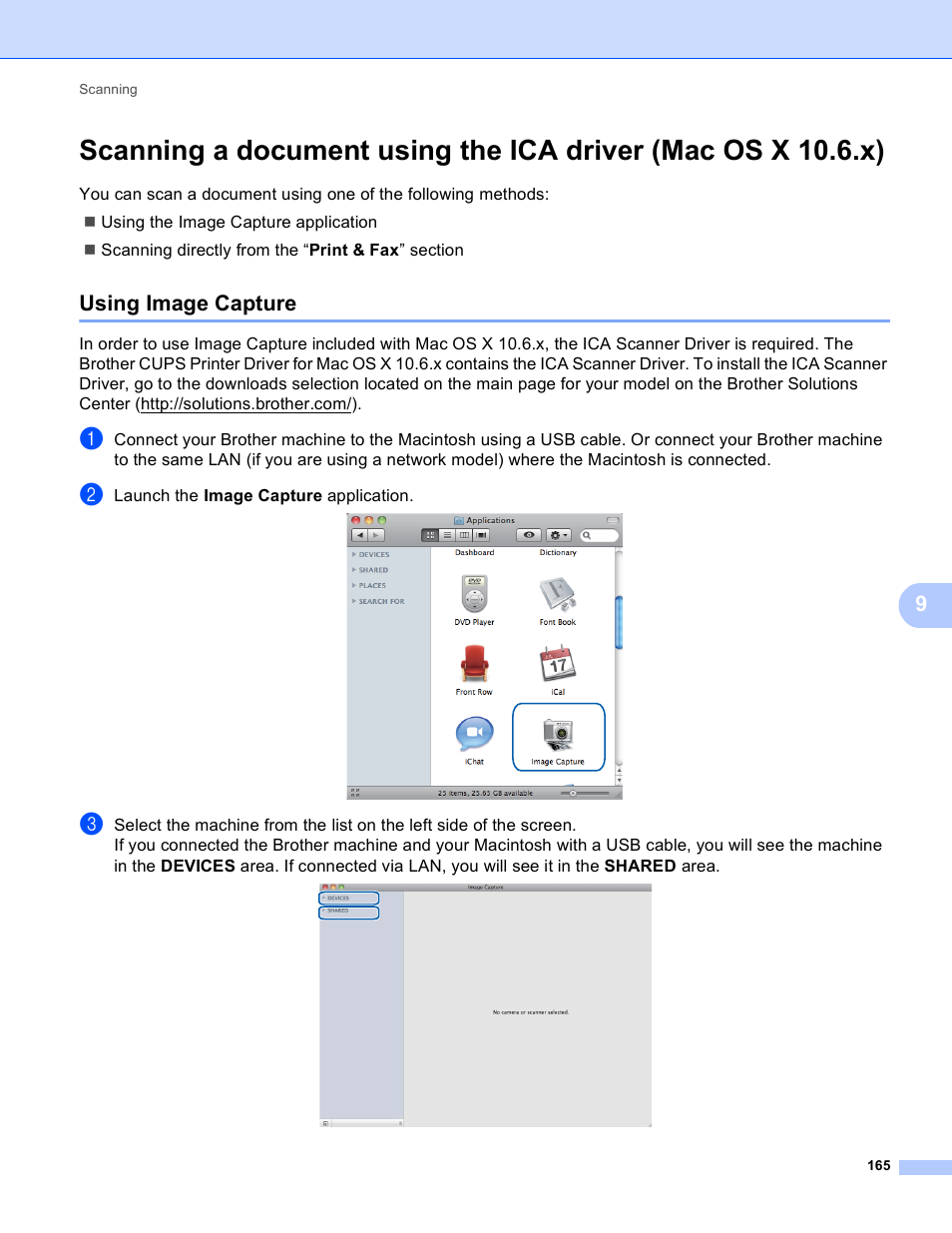 Using image capture | Brother MFC 9970CDW User Manual | Page 172 / 259