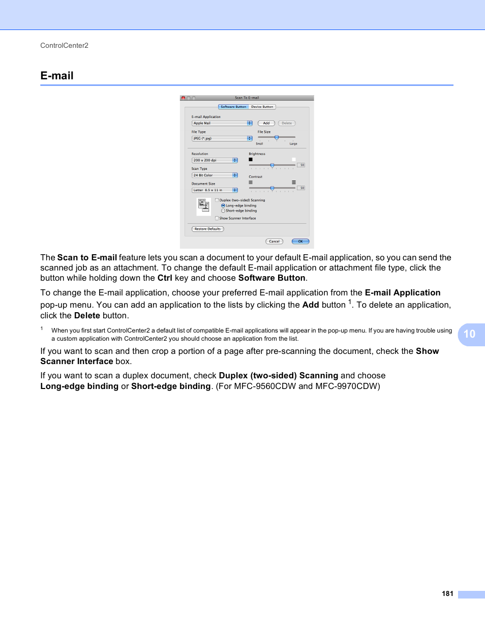 E-mail, 10 e-mail | Brother MFC 9970CDW User Manual | Page 188 / 259