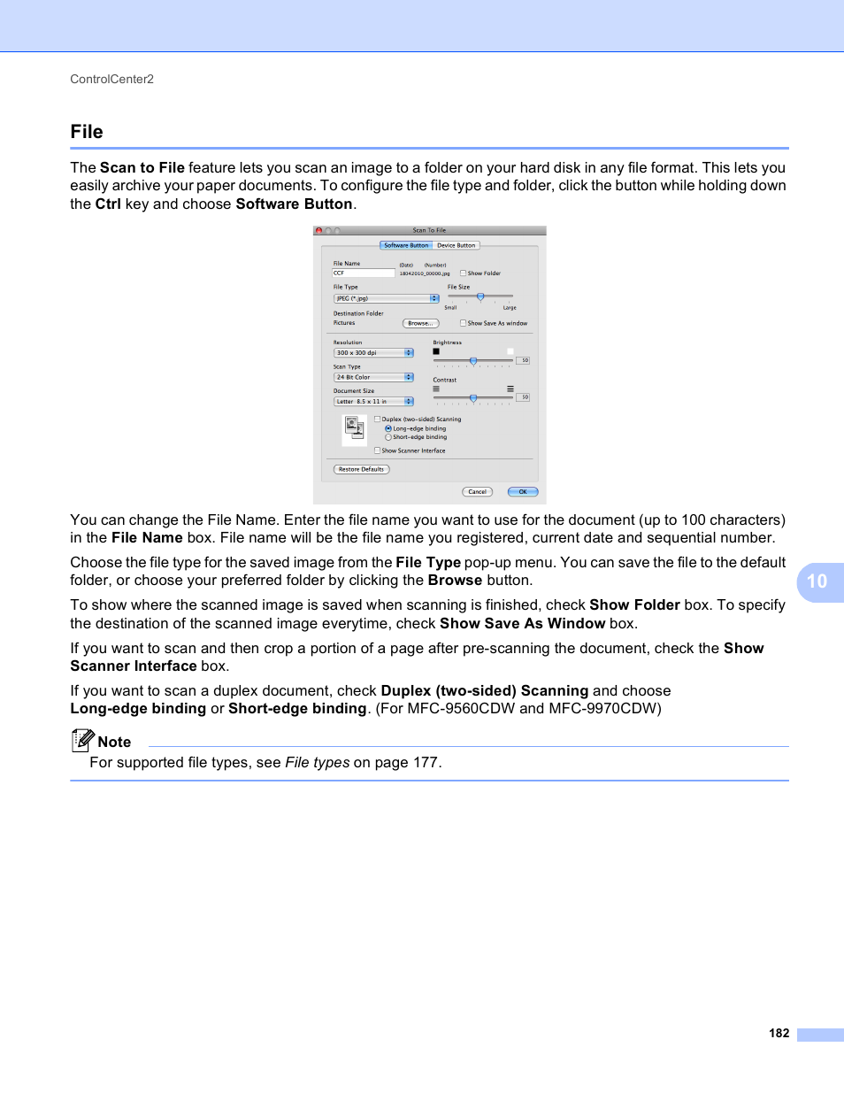 File, 10 file | Brother MFC 9970CDW User Manual | Page 189 / 259