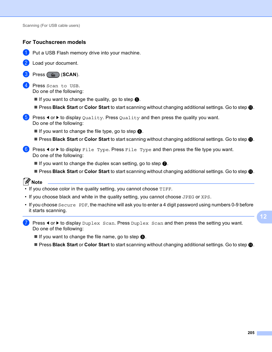For touchscreen models | Brother MFC 9970CDW User Manual | Page 212 / 259