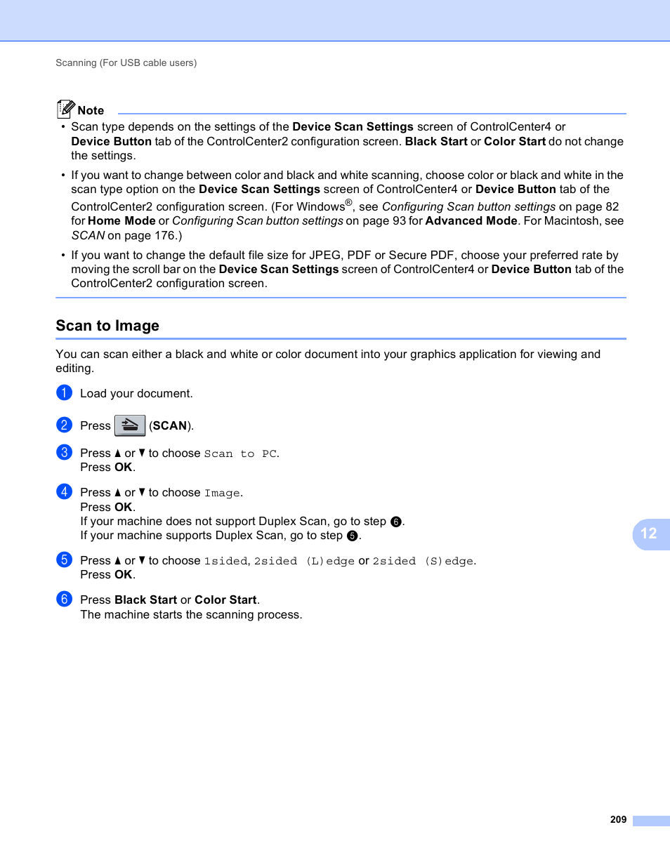 Scan to image | Brother MFC 9970CDW User Manual | Page 216 / 259