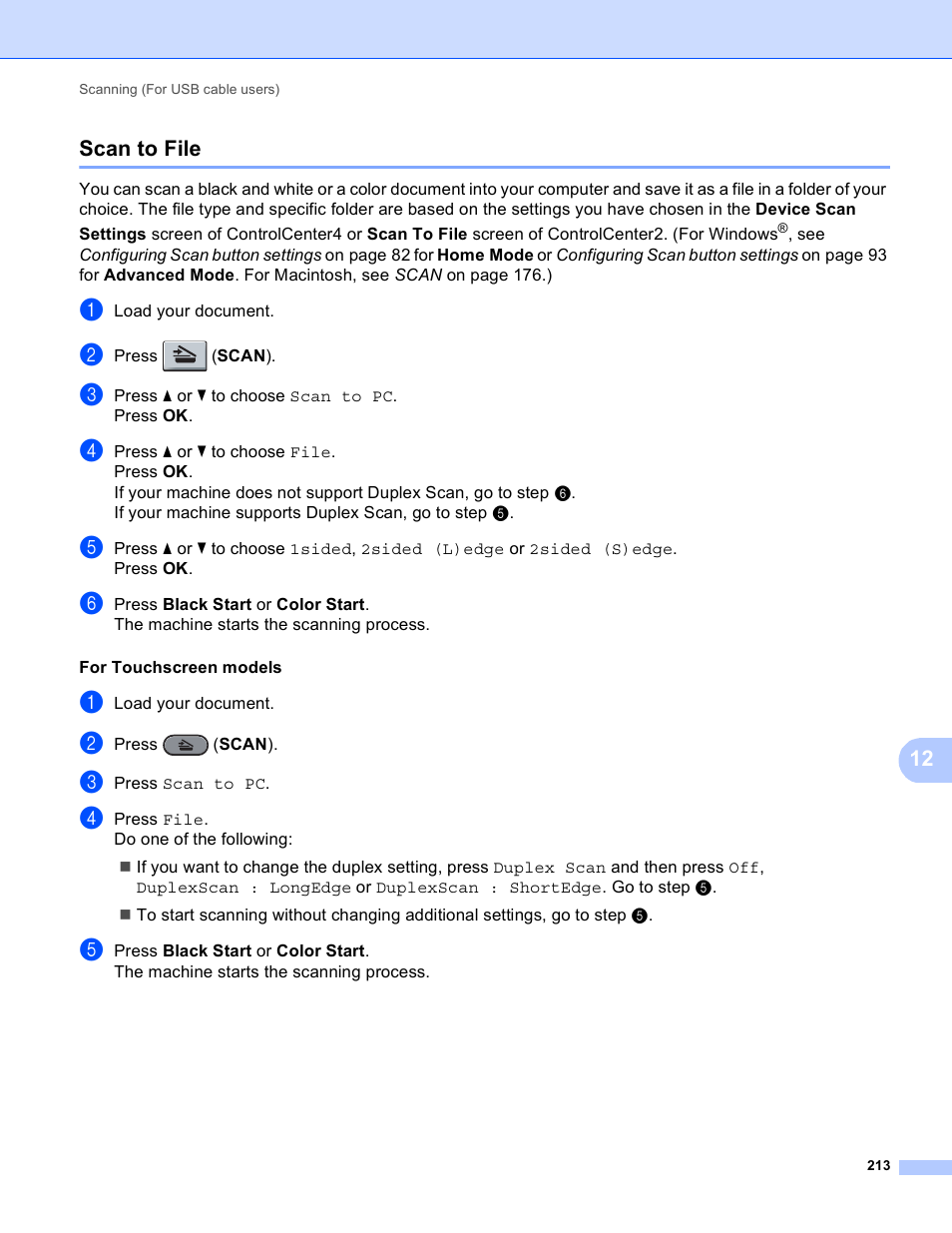 Scan to file | Brother MFC 9970CDW User Manual | Page 220 / 259