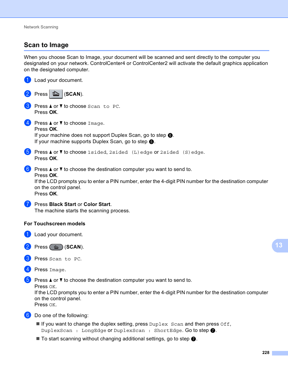 Scan to image | Brother MFC 9970CDW User Manual | Page 235 / 259