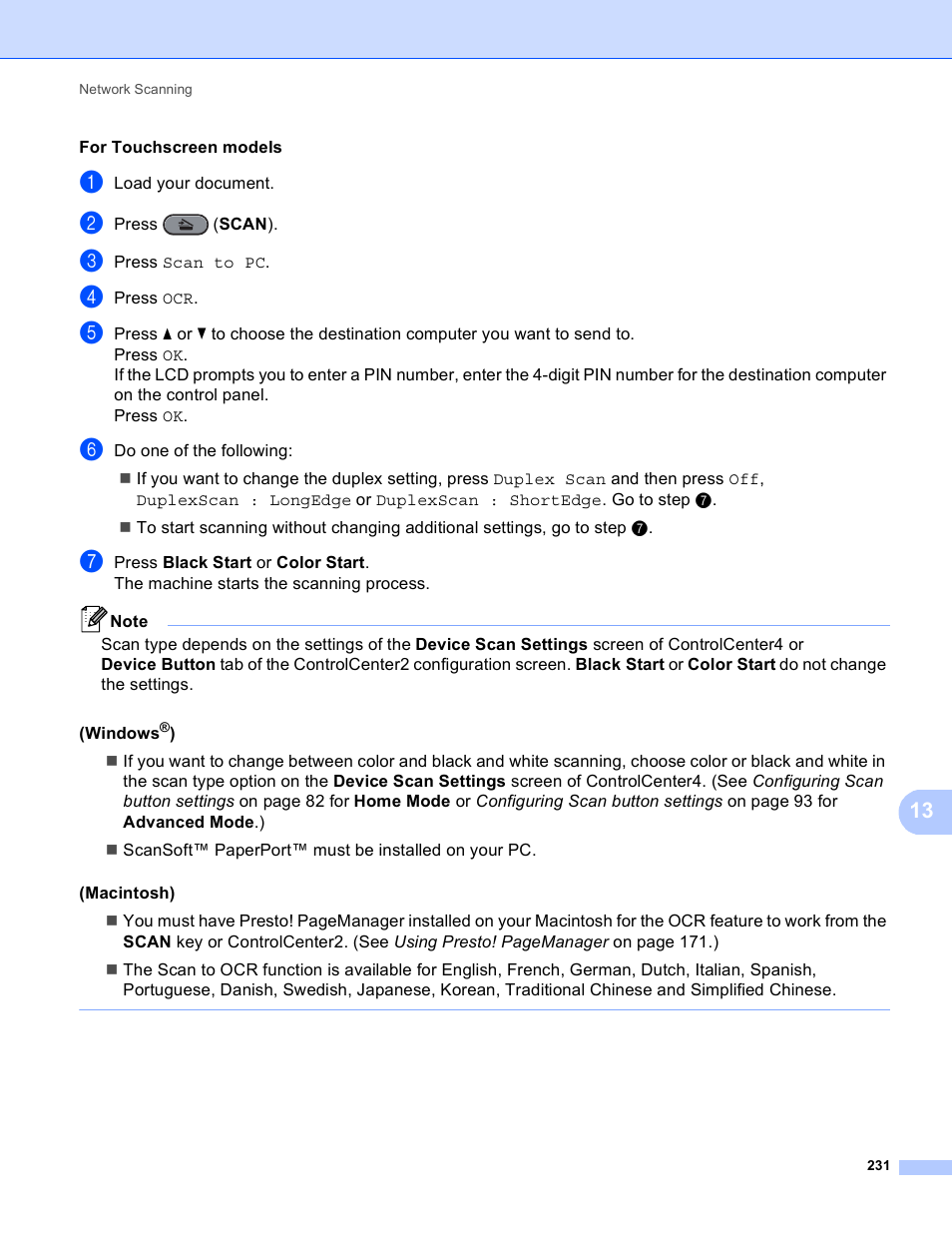Brother MFC 9970CDW User Manual | Page 238 / 259