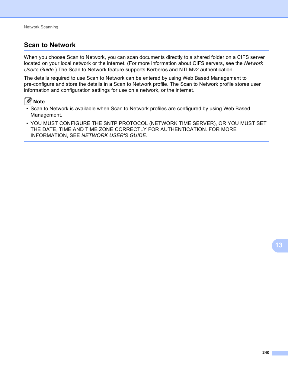 Scan to network, 13 scan to network | Brother MFC 9970CDW User Manual | Page 247 / 259