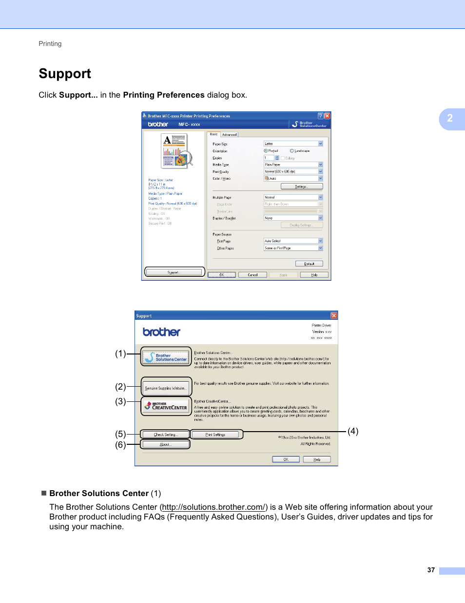 Support | Brother MFC 9970CDW User Manual | Page 44 / 259