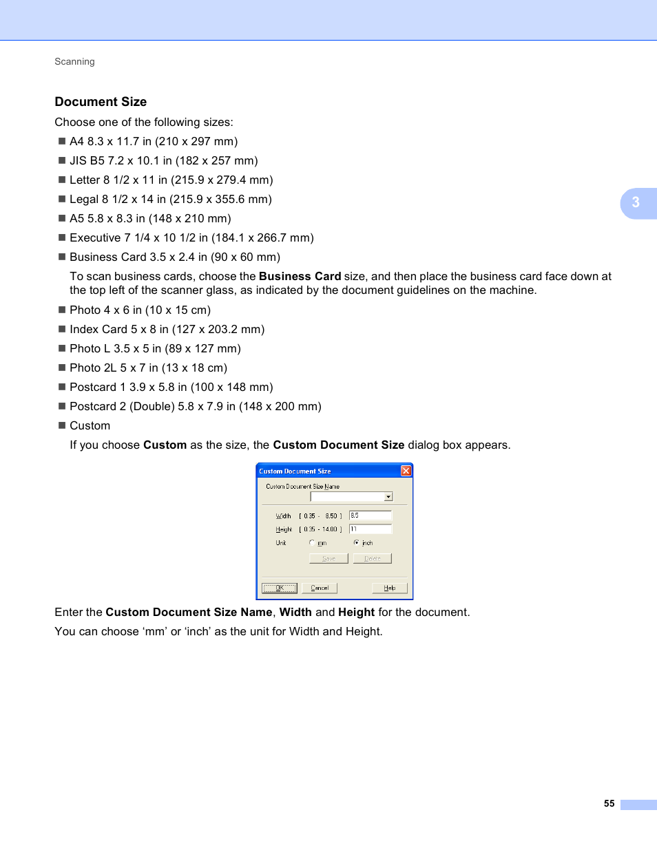 Document size | Brother MFC 9970CDW User Manual | Page 62 / 259